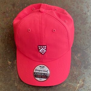Imperial Junior Fit Berkeley Hall Pink VelcroBack Cap. UPF 50+. NWOT